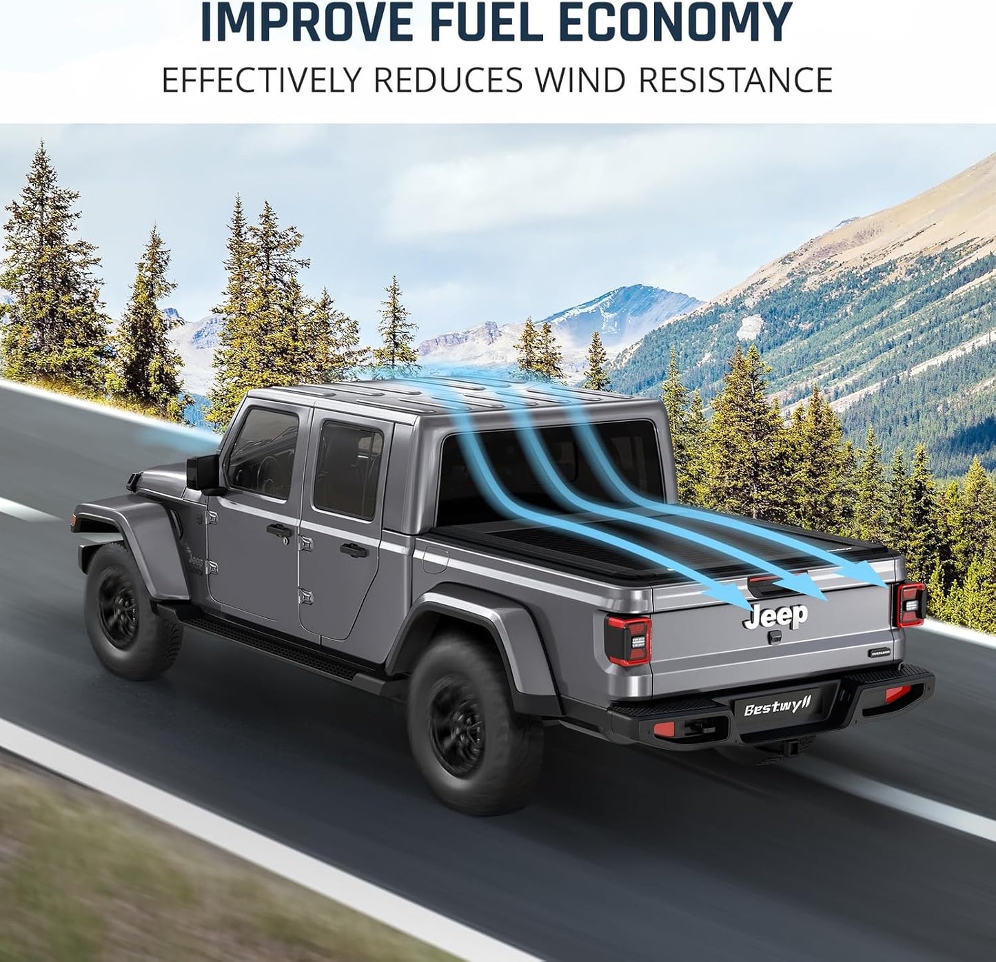 Bestwyll Electrical Retractable Truck Bed Cover -Jeep Gladiator