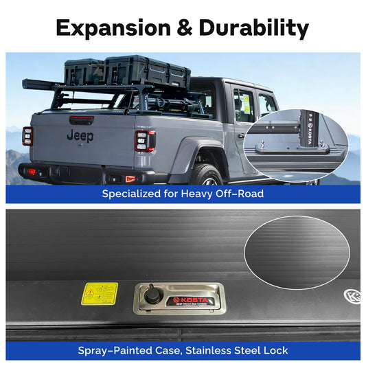 KOSTA Manual Retractable Truck Bed Cover - Jeep Gladiator