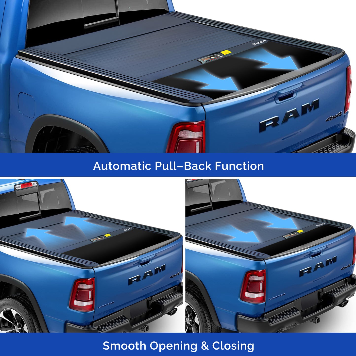 KOSTA Manual Retractable Truck Bed Cover - Ram 1500