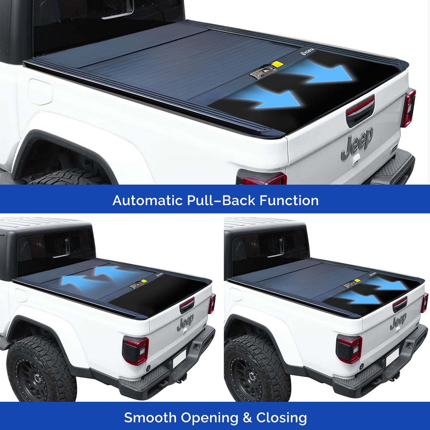 KOSTA Manual Retractable Truck Bed Cover - Jeep Gladiator