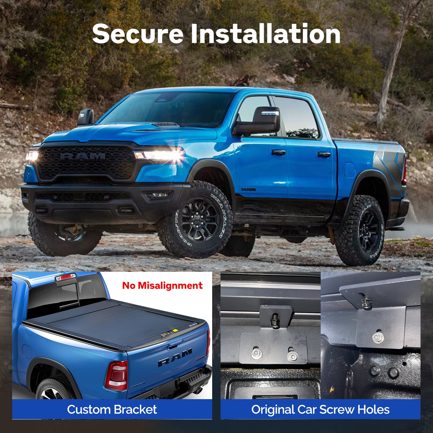 KOSTA Manual Retractable Truck Bed Cover - Ram 1500