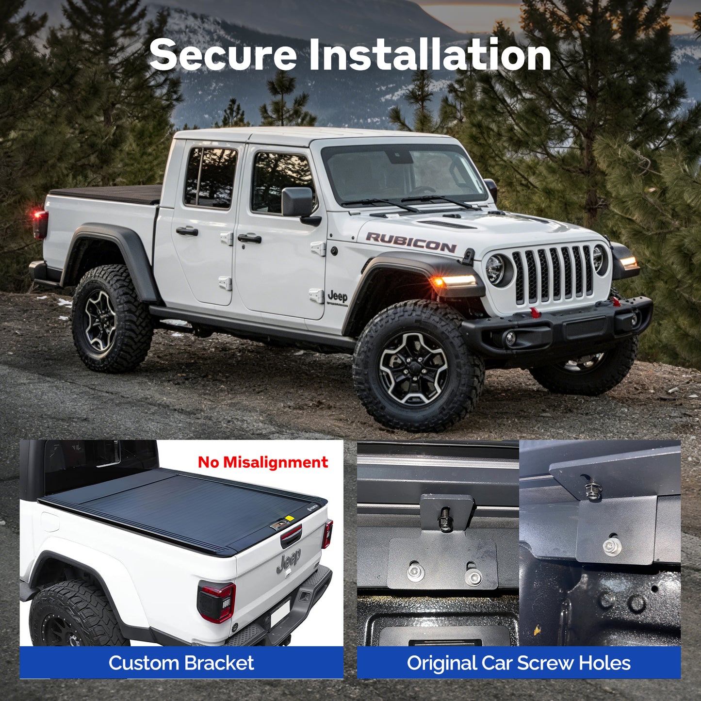 KOSTA Manual Retractable Truck Bed Cover - Jeep Gladiator