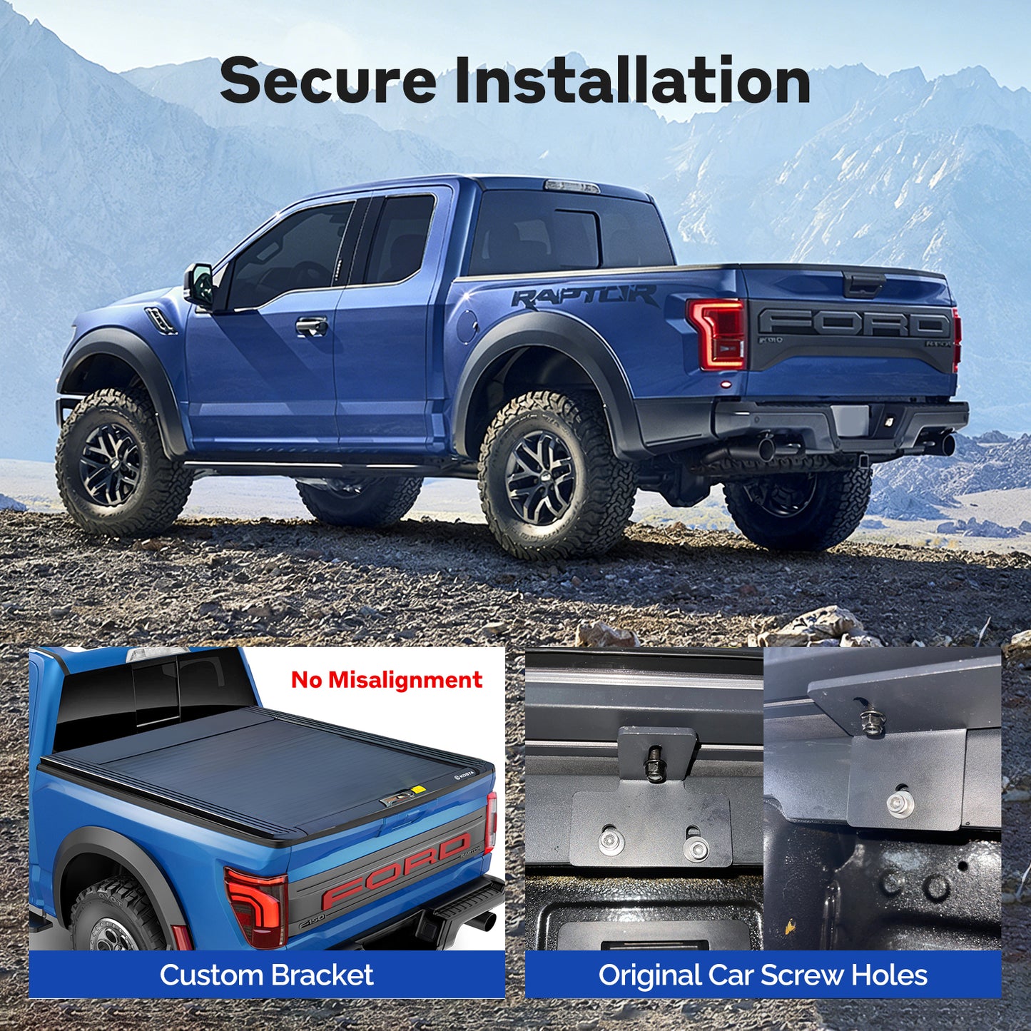 KOSTA Manual Retractable Truck Bed Cover - Ford F-150