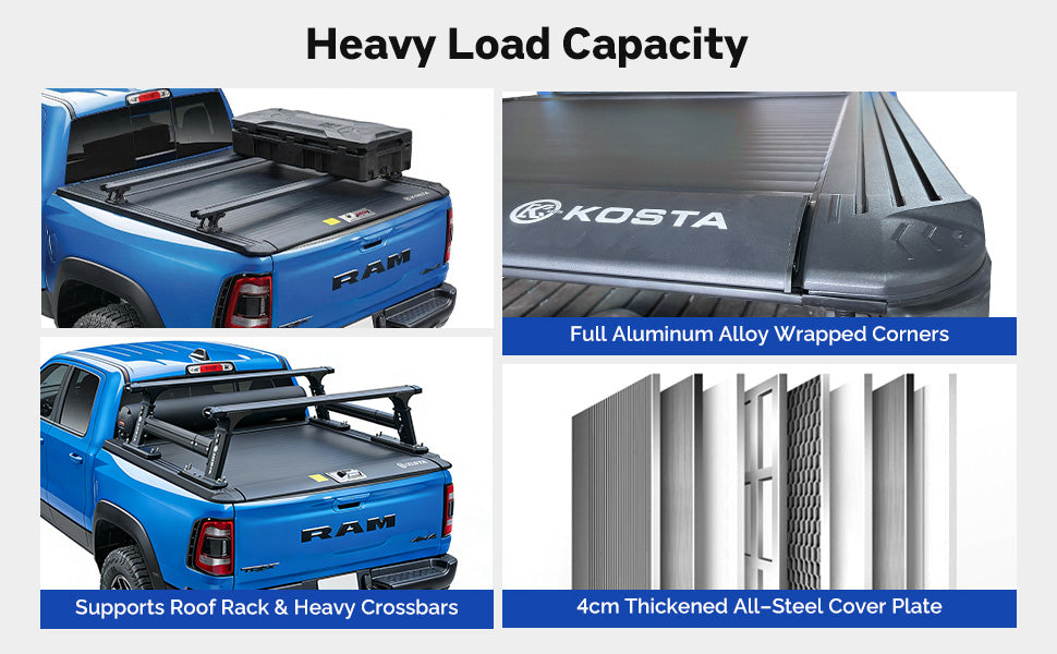 KOSTA Manual Retractable Truck Bed Cover - Ram 1500
