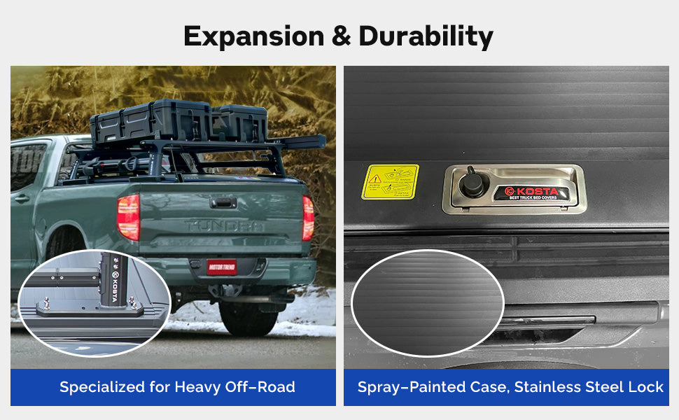 KOSTA Manual Retractable Truck Bed Cover - Toyota Tundra