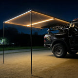 KOSTA Black Aluminum Hard-Shell Awning (2m，LED Light)