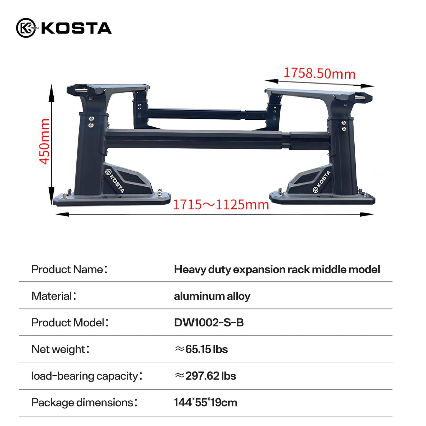 Kosta Bed Rack High Profile