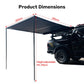 KOSTA Black Aluminum Hard-Shell Awning (2m，LED Light)