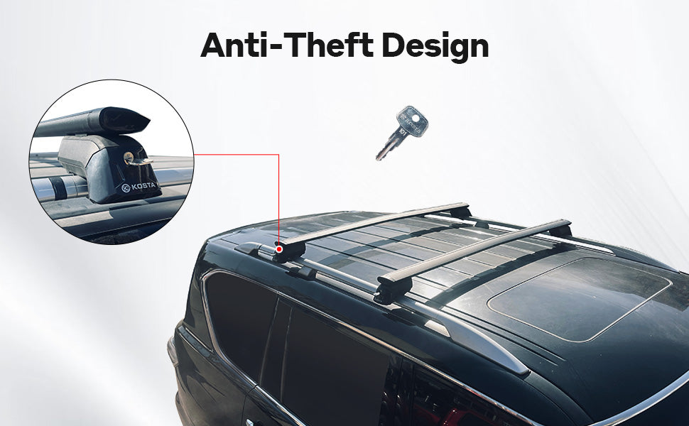 KOSTA Universal Aluminum Roof Rack Cross Bars with T-Slot
